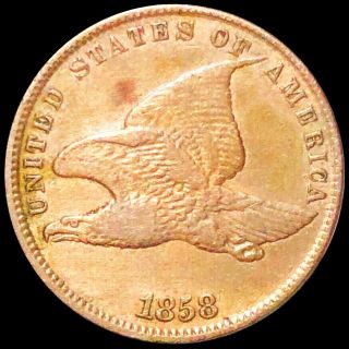 1858 Flying Eagle Cent About Uncirculated Philadelphia Key Date 1c Copper Penny