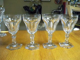Set Of (4) Val St.  Lambert Vintage Crystal Wine Glasses Xlnt " For Bluejay "