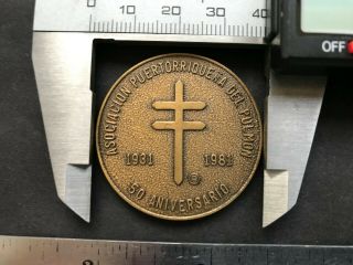 Puerto Rico 1981,  Medalla 50 Aniv.  Asociacion Puertorriquena Del Pulmon,  Bronze