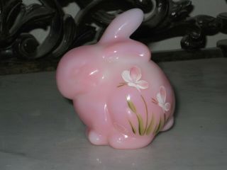 Fenton Art Glass Hp Rosalene Glossy Bunny Rabbit Animal Figurine Gse Nil