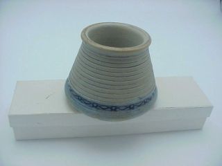 Blue White Gray Stoneware Pottery Match Holder Cone Striker