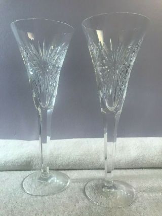 Waterford Crystal Set Of 2 Champagne Flutes Millenium Health Pattern