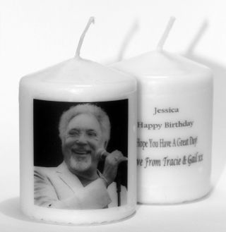 Personalised Tom Jones Candle Gifts Unique Keepsake Present Monochrome