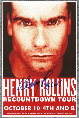 Henry Rollins Autographed Concert Poster Black Flag
