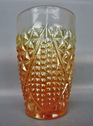 Jain Of India Spice Grater Scarce Marigold Foreign Carnival Glass Tumbler 6309