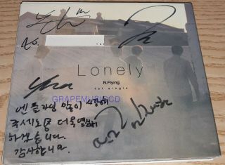 N.  Flying Nflying Lonely 1st Single K - Pop Real Signed Autographed Promo Cd