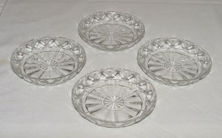 Set Of Four Perfect Vintage Hocking " Waterford Waffle " Drink Coasters