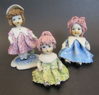 Three Vintage Zampiva Italian Hand Made Porcelain Figurines Signed By Artist