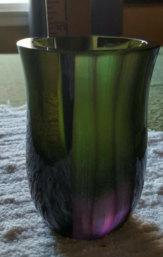 Villeroy & Boch Art Glass Germany Jewels Purple/Green Vase 5 