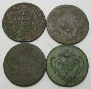 Gorizia / Gorica (italian State) 1 Soldo 1755/1788 - Copper - 4 Coins.  - 3599
