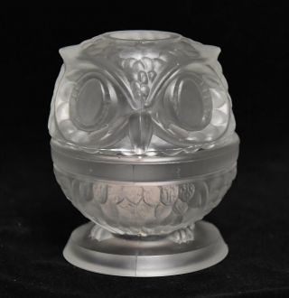 Vintage Fenton Frosted Glass Owl Candle Lamp