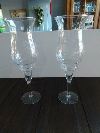 Set Of 2 Princess House Crystal Candle Holders