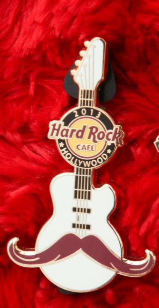Hard Rock Cafe Pin Hollywood Mustache Guitar Handlebar Blvd Logo California