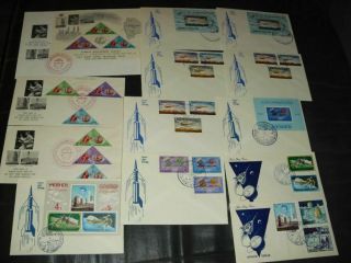 Yemen Stamps,  Sheets A,  B On 13 Fdc,  Space