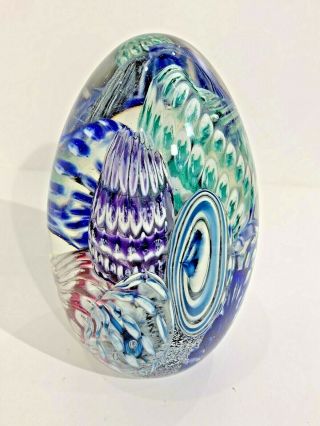 Gorgeous Signed Studio Art Glass Magnum Underwater Paperweight Hawell 2