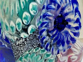 Gorgeous Signed Studio Art Glass Magnum Underwater Paperweight Hawell 3