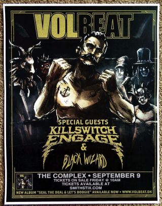 Volbeat 2016 Gig Poster Salt Lake City Concert Utah