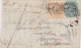 1870 Qv India To Ireland 6 Anna Rate C/95 Type 6 Coonoor Cancel/postmarks