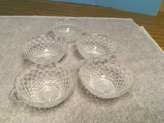 Vintage Small Clear Glass Sherbet/dessert Bowl Set Of 5