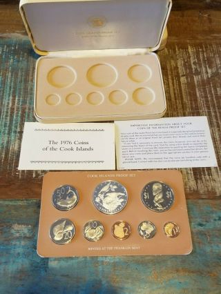 Cook Islands 1976 8 - Coin Proof Set W Silver Case