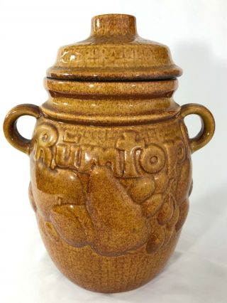 Large Rumtopf Canister With Lid - Scheurich Keramik 820 - 28 W.  Germany