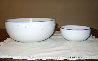 Set Of 2 Dansk Speckled Blue Mist Niels Refsgaard Salad Bowls