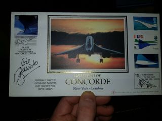 Concorde - 2003 Last Flight York To London Flown Cover Signed Mike Bannister