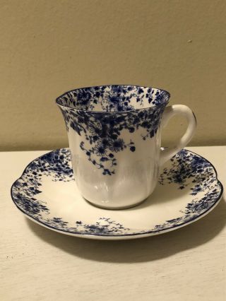 Shelley England Bone China Dainty Blue Demitasse Cup & Saucer