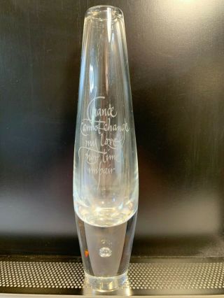 Steuben Glass - 8 " Tear Drop Bud Vase " Chance Cannot.  ",  Robert Browning