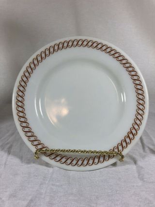 9 " Plate Waffle House Regency Brown Scroll Design Pyrex Corning Tableware
