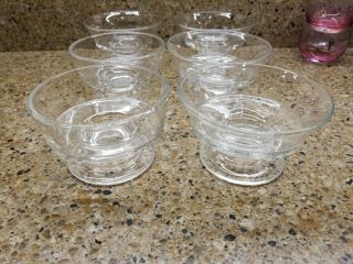 8 Vintage Dessert Cups Clear Glass Footed Ice Cream Sundae Dishes