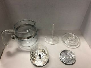 Vintage Pyrex 7754 Clear Glass 4 Cup Percolator Coffee Pot Complete