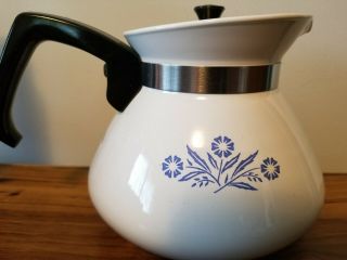Vintage Corning Ware Blue Cornflower 6 Cup Tea Pot Teapot Kettle Stovetop,  P - 104