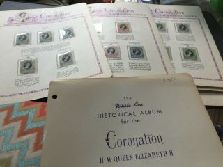 Queen Elizabeth Ii 1953 Complete Set Of 106 Coronation Stamps On White Ace Sheet