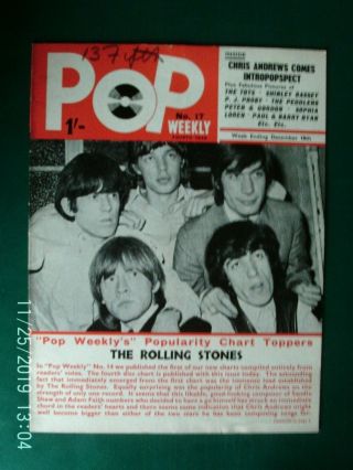 Pop Weekly - Fourth Series No.  17 1965 Beatles Rolling Stones Merseybeat Era