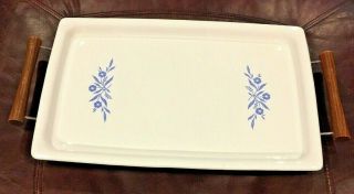 Vintage Corningware Blue Cornflower Broil Bake Tray P - 35 - B W/serving Cradle Rack
