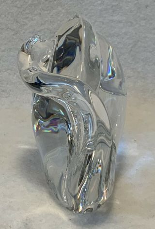 Vintage BACCARAT Giftware Crystal Figurine - SWAN WITH FOLDED WINGS - 4.  5 