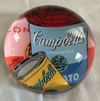 Rosenthal Andy Warhol Campbell ' s Soup Glass Paperweight Tomato Studio Line Rare 2