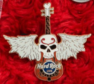 Hard Rock Cafe Pin Orlando Live Winged Skull Violin Bones Guitar Hat Lapel Logo