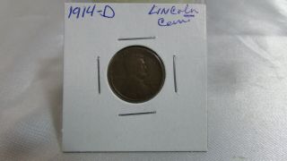 1914 - D Lincoln Wheat Penny One Cent 1c Us Coin - Ungraded -