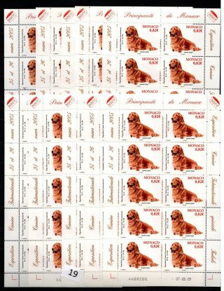 / 10x Monaco - Mnh - Pets - Animals - Dogs - 2005 - Full Sheets