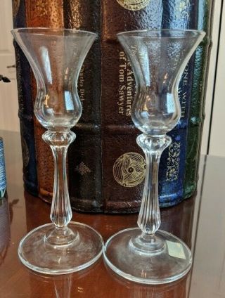 Pair Mikasa Crystal Sonnet Optic Candlesticks Candle Holders - 7 1/4 "