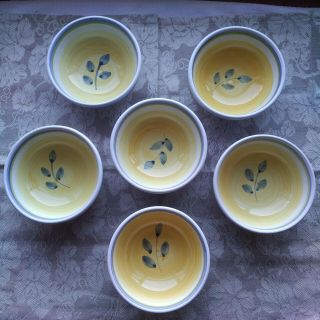 Caleca Set Of 6 - Ice Cream Bowls - Hand Painted - Made In Italy Cond