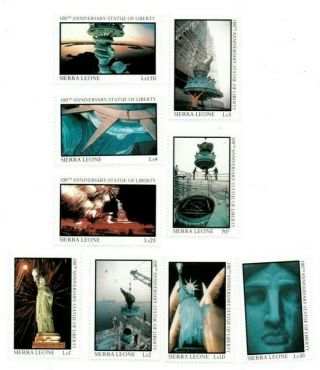 FULL SHEETS Sierra Leone 1987 823 - 31 - Statue of Liberty - Set of Sheets - MNH 2