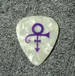 Prince // Concert Tour Guitar Pick // White Pearloid/purple Symbol