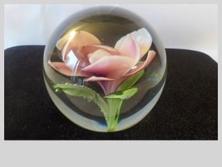 Dynasty Gallery Heirloom Collectibles Pink Flower Paperweight 2 3/4 "