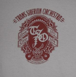 2013 2014 Trans Siberian Orchestra Tso Winter Tour Local Crew T Shirt Xl
