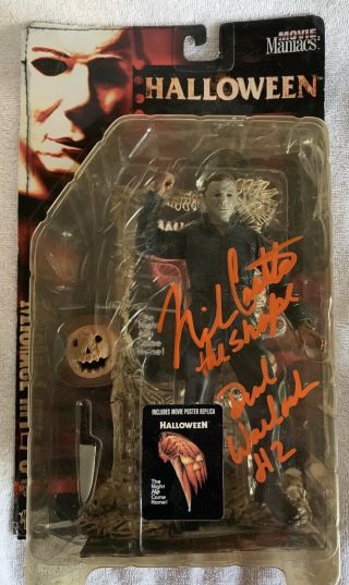Nick Castle Dick Warlock Signed Movie Maniacs Halloween Figure Michael Myers