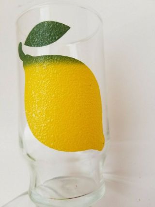 Vintage Drinking Glasses Set of 4 Fruit Embossed on Apple Lemon Pear Orange 2