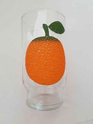 Vintage Drinking Glasses Set of 4 Fruit Embossed on Apple Lemon Pear Orange 3
